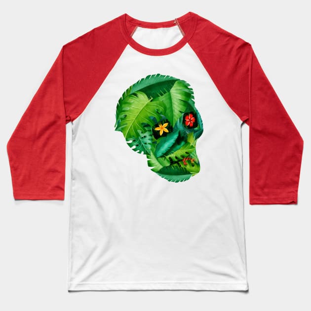 Plant Phrenology Skull - deadly bloom Baseball T-Shirt by HtCRU